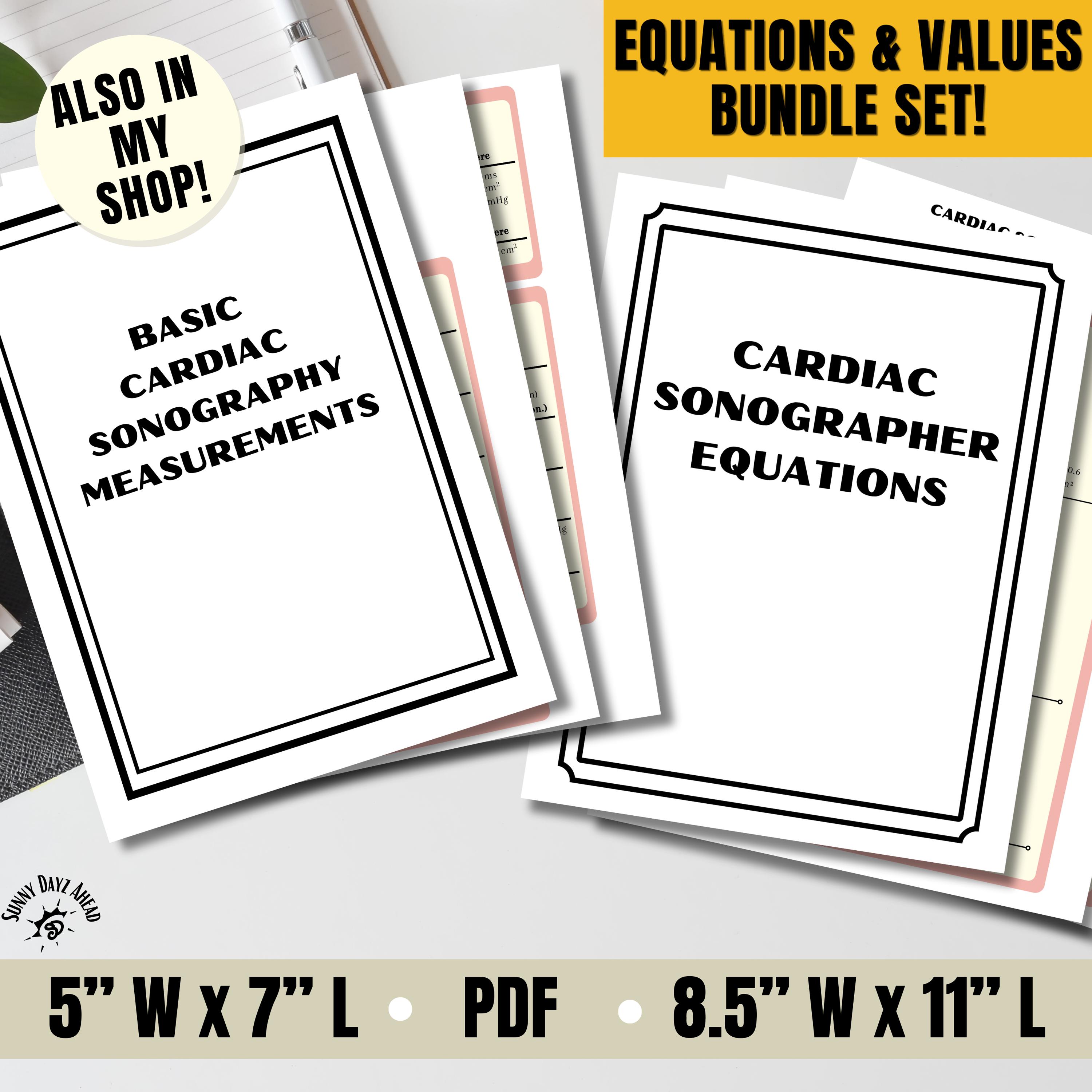 Cardiac Sonographer Formulas, Echo Tech Equations Study Guide PDF ...