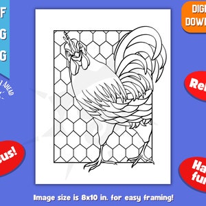 Peek-a-boo Roo Coloring Books for Adults, Easter Basket Stuffers, Stained Glass Pattern, Coloring Books PDF