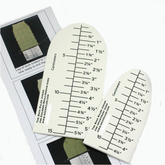The Junior Sock Ruler both metric & imperial measurements. | Etsy