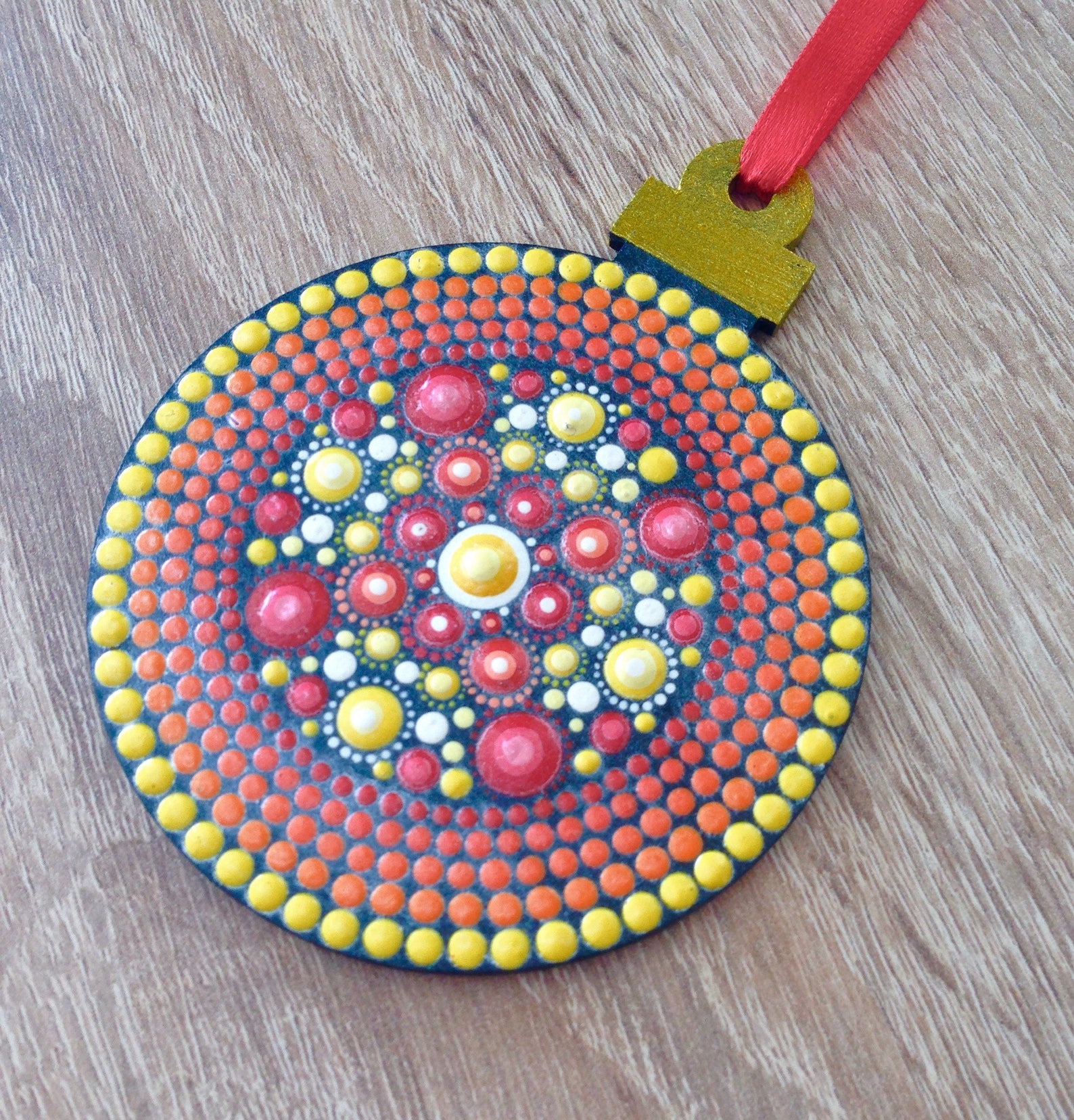 RESERVED Christmas tree ornament mandala on Christmas Etsy