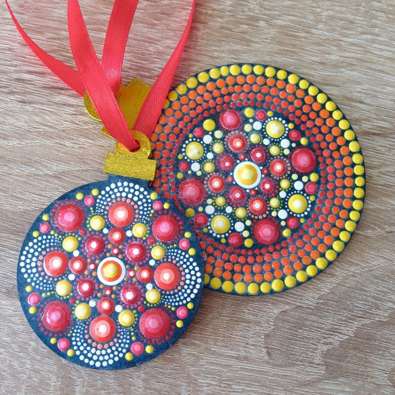 RESERVED Christmas tree ornament mandala on Christmas Etsy