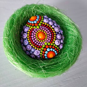 Easter Egg on rock, Easter rock decoration, Happy Easter gift, Dotart Mandala Easter Egg Ostern Ei
