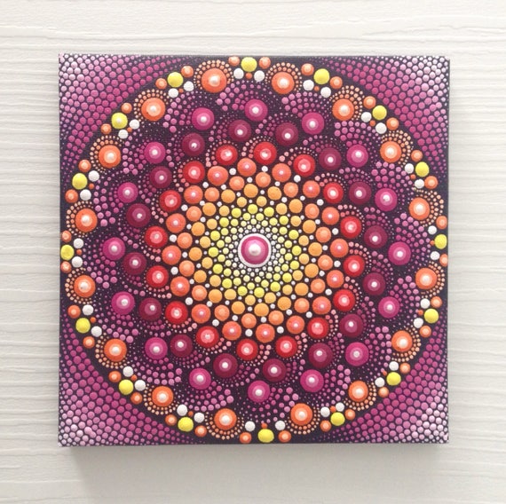 Original Mandala Painting on Canvas Painting Office and home Etsy