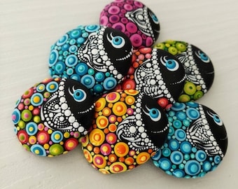 MINI Poissons sur les rochers - SET DE 5 Painted Stone Fairy Garden Gift Decoration Painted rock Beachstone, Lucky charm gifts pour les amis et la famille