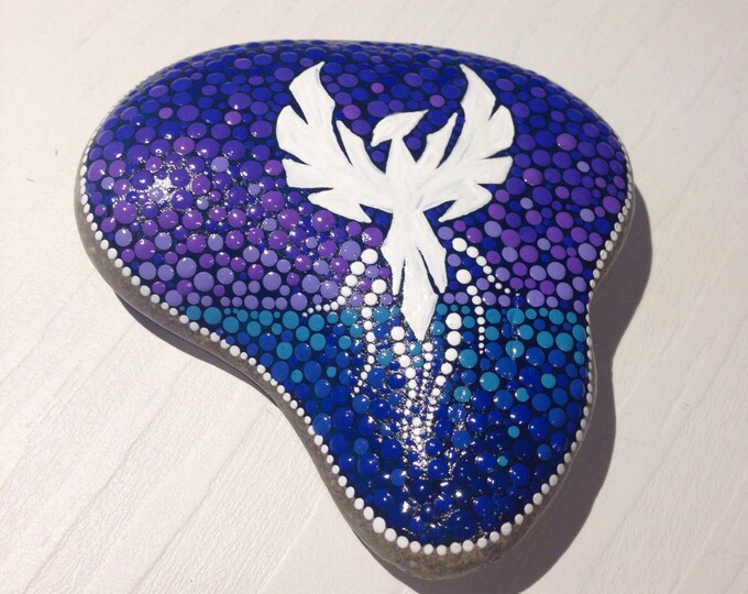 The Rise of Phoenix Painted Stone Painted Rock Fairy Garden Marker ...