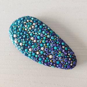Constellation Pisces Zodiac Horoscope Painted Stone Decoration Painted rock Beachstone, Colourful horoscope gift, dotart, dotilism art