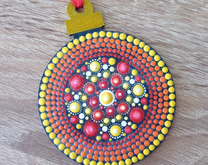 RESERVED Christmas Tree Ornament, Mandala on Christmas Ornaments Pearl