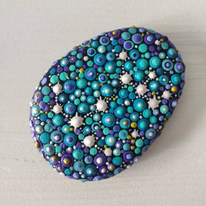 Constellation Sagittarius Zodiac Horoscope Painted Stone Decoration Painted rock Beachstone, Colourful horoscope gift, dotart, dotilism art