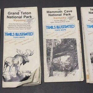 Cartes TOPO des glaciers, Isle Royale, Mammoth Cave, Grand Teton Natl Park, Occasion