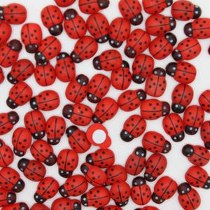 Roter Marienkäfer 9 x 12 mm selbstklebende hölzerne Marienkäfer-Handwerkskarte-Holzdekoration