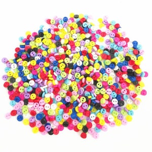 300 5mm Round Tiny Small Resin Doll Buttons Mixed Colour Collection Craft Scrapbooking Sewing