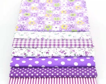 7 Pieces of Mixed Cotton Fabric Material Sewing Bundle Scraps Offcuts Quilting Mask Making 4 Colour Choices
