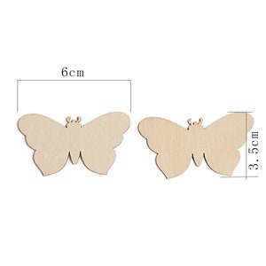 25 Motyle Drewniane MDF Kształt Ozdoby Karty Tworzenie Scrapbookingu