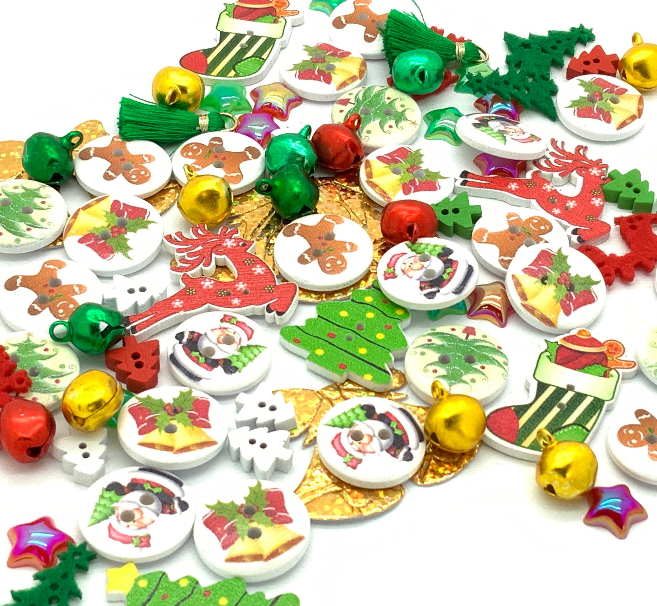 100 Christmas Embellishments Cardmaking Scrapbooking Wood Etsy UK