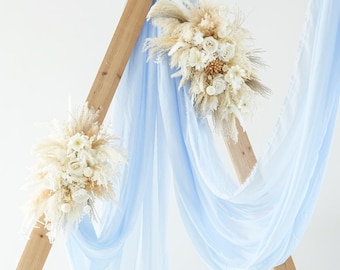 White Pampas Wedding Arch Floral Arrangemen,White Artifical Flowers,Dried flowers,Wedding Swag，Bobo Wedding arch decor