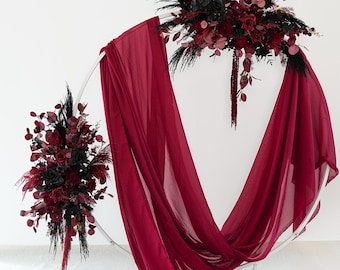 Black&Red  Wedding Arch Floral Arrangement,Black/Red Rose,Wedding Swag,Boho Wedding arch decor