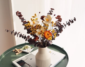 Gedroogde bloemenboeketten, natuurlijke gedroogde bloemen, natuurlijk bloemdecor, bruiloften, vakantiedecoraties, bloemstuk, klein middelpunt