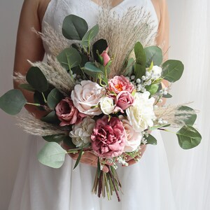 Rustic boho Wedding Bouquet,Artificial Faux Flowers Home Wedding Decor,bridal bridesmaids bouquet,Flowers Arrangement,Small Centerpiece