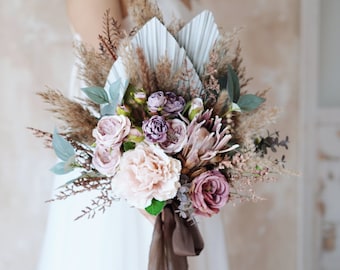 Rustic boho Wedding Bouquet,Artificial Faux Flowers Home Wedding Decor,bridal bridesmaids bouquets,Flowers Arrangement,Small Centerpiece