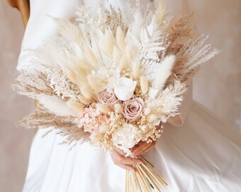Bridal bouquet pampas grass, boho wedding bouquet, bridesmaid bouquets pampas bouquets, nude wedding bouquets, white bridal bouquet