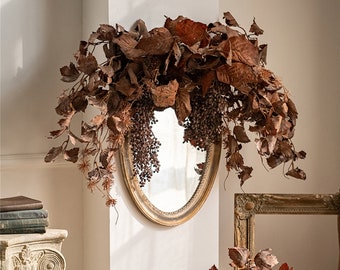 Artificial Dried oak leaves, autumn plants, silk flowers, ancient Zen floral decorations and ornaments