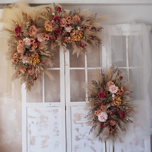Autumn Scenery  Classic   Wedding Archway Flower  Wedding  Corner  Swag,  Wedding Backdrop, Party Decor , Floral Arch Arrangement