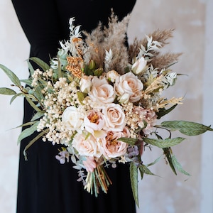 Bridal bouquet pampas gras, boho wedding bouquet, bridesmaid bouquets pampas bouquets