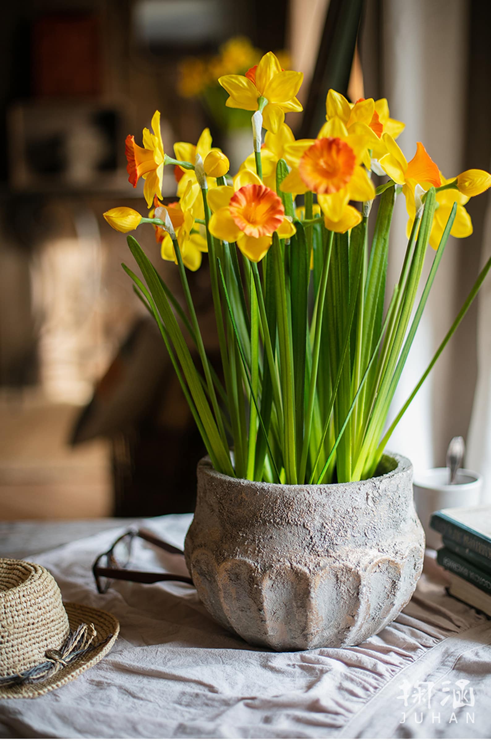 Artificial Daffodils Floral Arrangement Thank You Gift Etsy