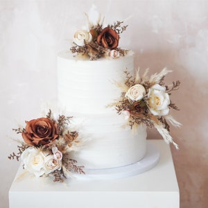 A Set Wedding Cake Topper, Floral Cake Decoration, Cake Topper Flowers, Pampass Cake Flowers, Rustic Wedding, Boho Wedding