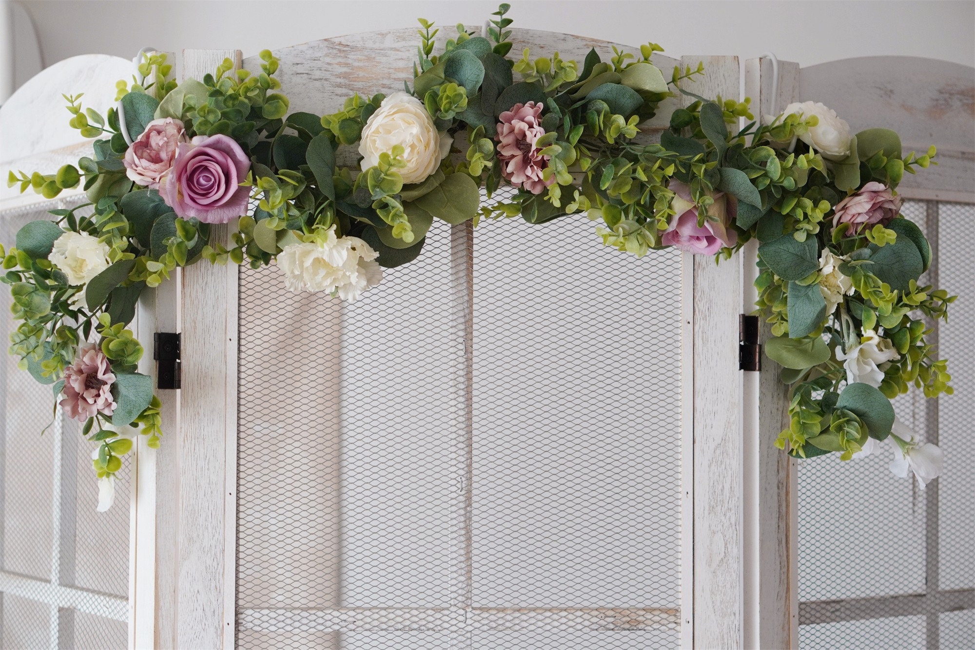 Asymmetrical Winter Floral Centerpiece, Winter Evergreen Table Arrangement,  Christmas Table Decor, Silk Flower Display, Wedding Flowers 