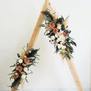 Black Pampas Arch arrangement/Dusty Pink Silk flowers -Event Backdrop Floral Wedding Arch Arrangement