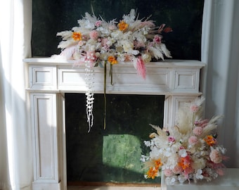 Handmade Pampas & Silk Flower Arrangement: Wedding Table Decor