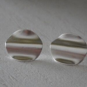 Sterling Silver Round Dangle Earrings: Handmade Art Deco Jewelry