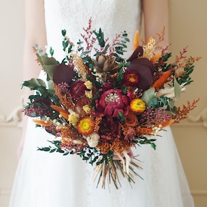 Dried Flower Wedding Bouquet: Rustic Boho Bridal or Bridesmaid Flowers