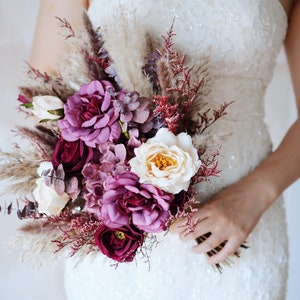 Rustic boho Wedding Bouquet,Artificial Faux Flowers Home Wedding Decor,bridal bridesmaids bouquets,Flowers Arrangement,Small Centerpiece