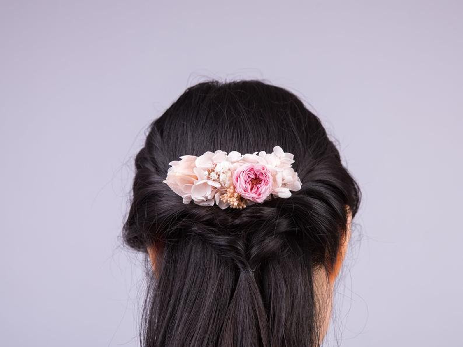 Preserved Natural Real Flower Rose Hair Comb Pink Austin Rose Etsy
