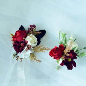 Red White Silk Rose Peony Bridal Bouquet, Wedding Bouquet, Wedding ...