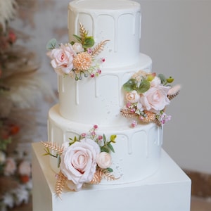 A Set Wedding Cake Topper, Floral Cake Decoration, Cake Topper Flowers, Pampass Cake Flowers, Rustic Wedding, Boho Wedding