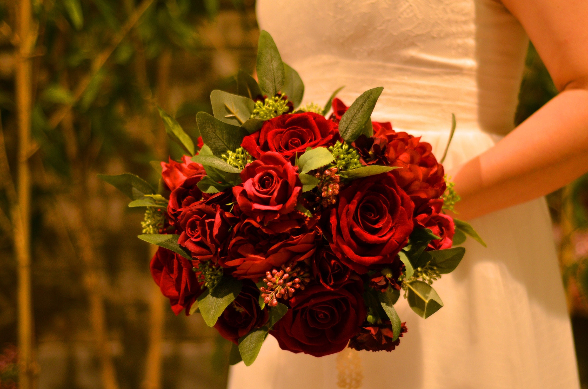 Red Silk Rose Peony Bridal Bouquet,wedding Bouquet, Wedding Flowers ...