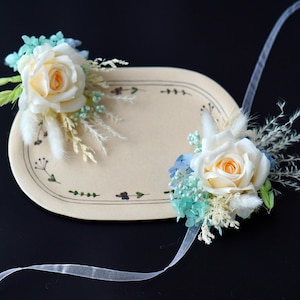 Wedding boutonniere & Corsage,  Dried and Silk flowers,Wedding boutonniere ans corsage set,Classic Rustic  Wedding Accessories