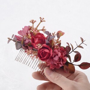 Kercisbeauty Rose Red Hair Comb For Flamenco Dancer Wedding Bridal Headpiece - View #6