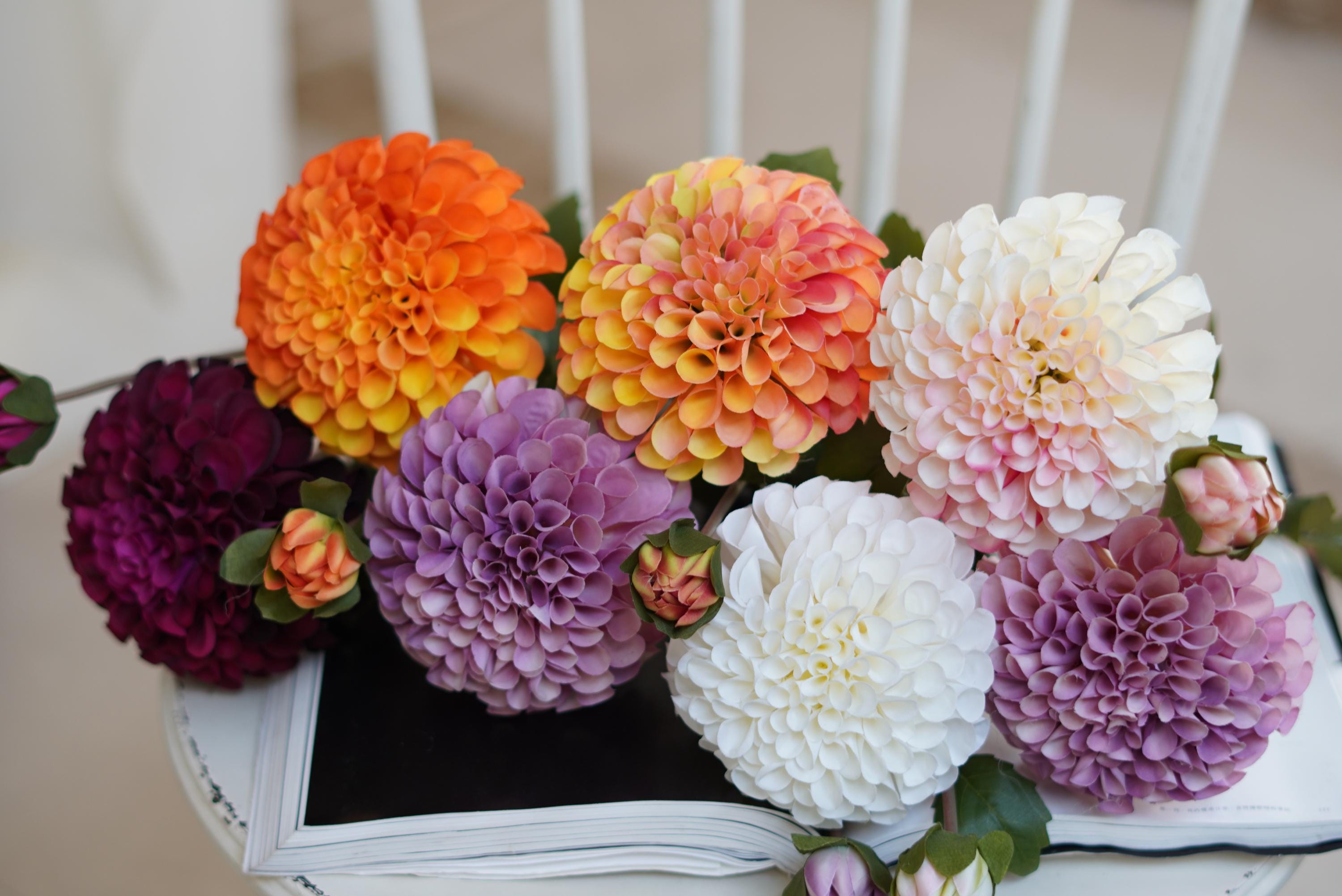 Fiori artificiali di dalia 25 rose finte in schiuma nera | FindTheDeal