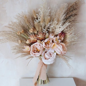 Bridal bouquet pampas gras, boho wedding bouquet, bridesmaid bouquets