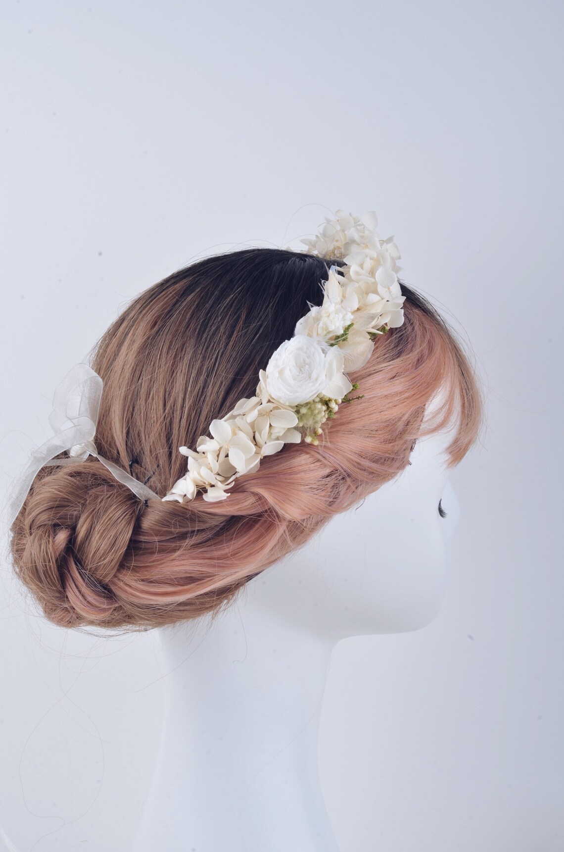 Preserved Natural Real Flower Rose Crown White Austin Rose Etsy