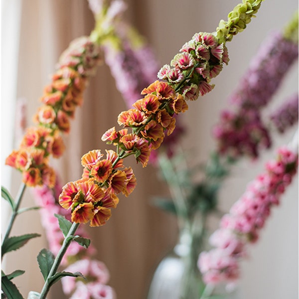 Delphinium Flower Stem 30'' Tall,  Artificial Floral Arrangement, Indoor Floor Home Decor, Colorful Centerpieces