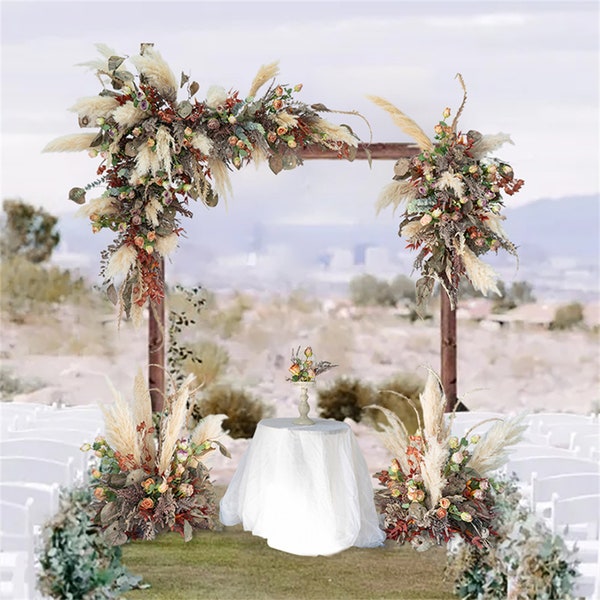 Wedding floral arch ,Real Pampas decoration set, Floral Arch Arrangement ,Wedding Arch Flowers