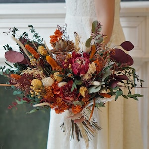 Dried Flower Wedding Bouquet: Rustic Boho Bridal Flowers