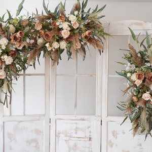 Pampas Wedding Archway, Green leaf, Wedding Corner Swag, Wedding Backdrop, Wedding Arch  Decor
