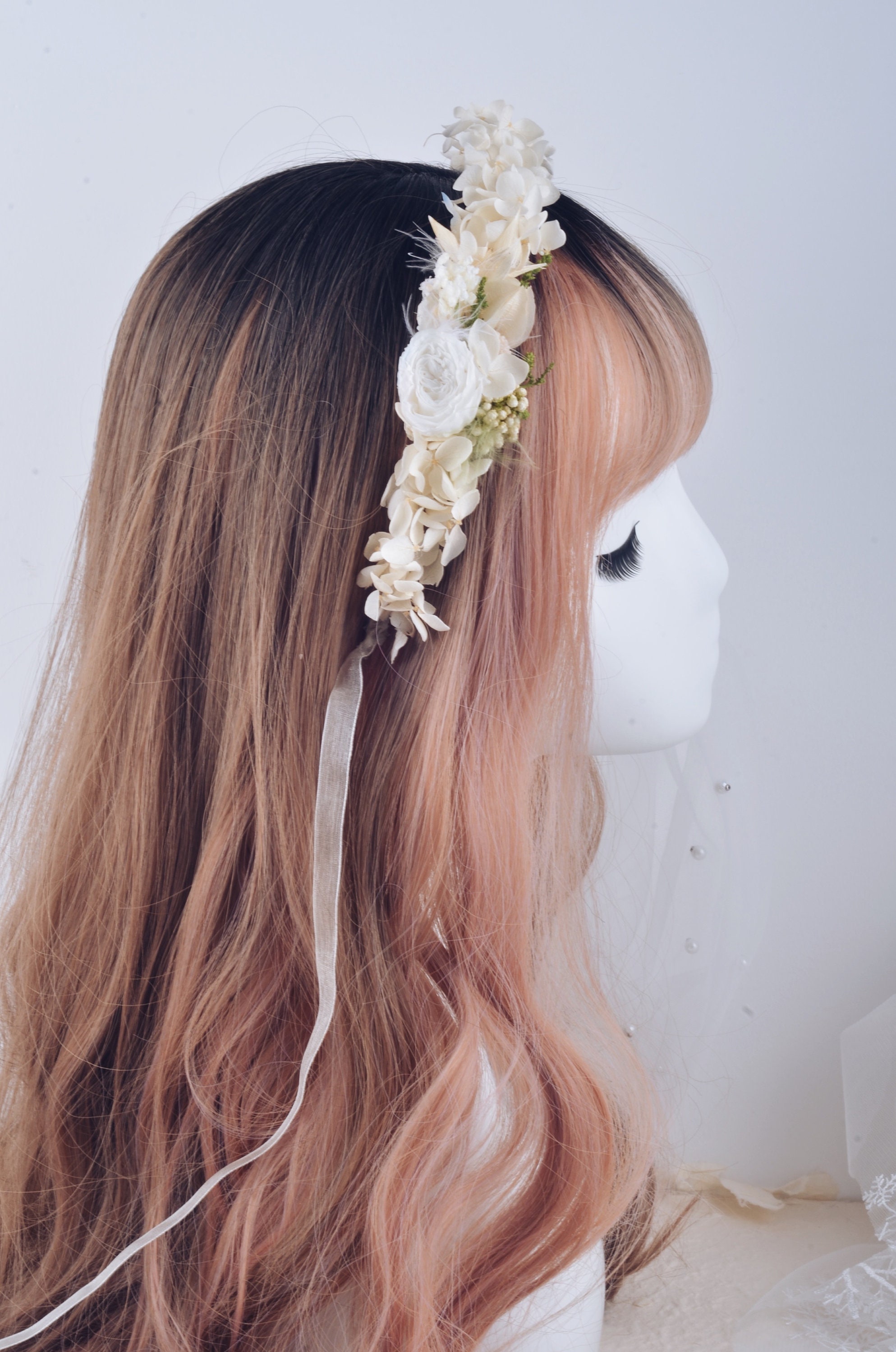 Preserved Natural Real Flower Rose Crown White Austin Rose Etsy