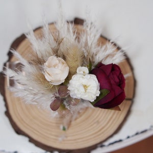 Rustic boho Wedding Bouquet,Artificial Faux Flowers Sunflower Rose Home Wedding Decor,bridal bridesmaids bouquets,Pampas grass bouquet Boutonniere inches